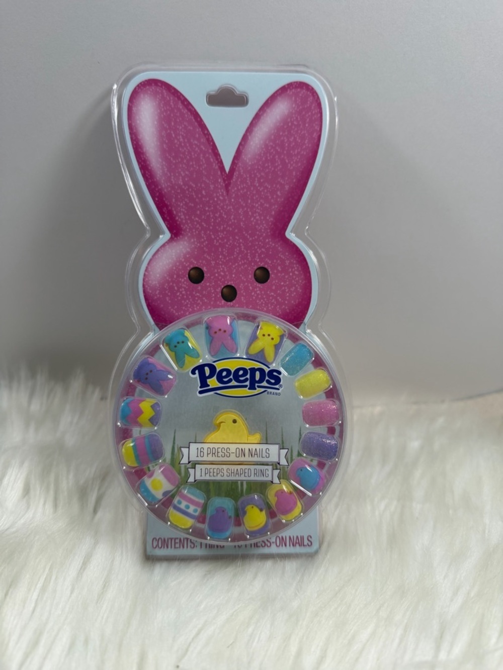 🩷5/$10 PEEPS Pink Bunny Press-On Nails Set - Colorful Easter Nail Kit
